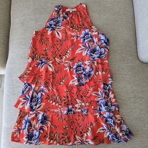 Ann Taylor Loft Sz Small, Floral Tiered Mini Dress